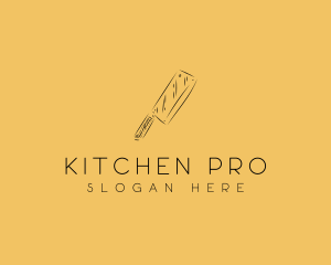 Kitchen Cleaver Knife logo design