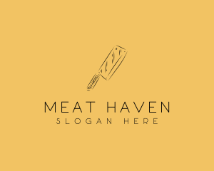 Kitchen Cleaver Knife logo design