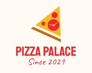 Pizza Slice Clock  logo design