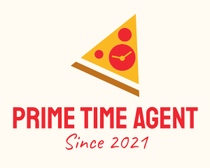 Pizza Slice Clock  logo design