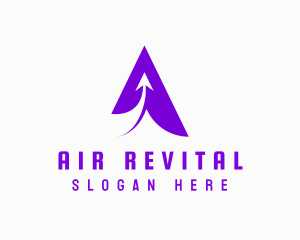 Flight Travel Letter A logo design