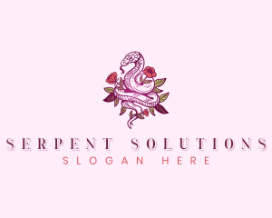 Floral Snake Spa logo design