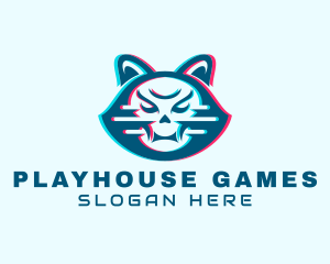 Glitch Gaming Cat logo design