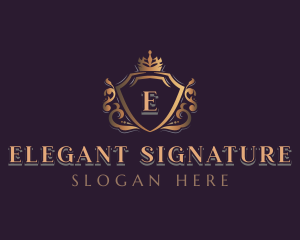 Elegant Crown Shield logo design