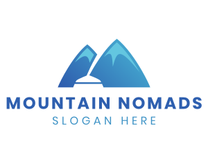 Blue Cleaner Mountain logo design