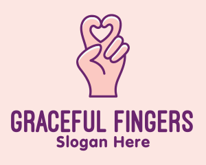 Finger Heart Gesture logo design