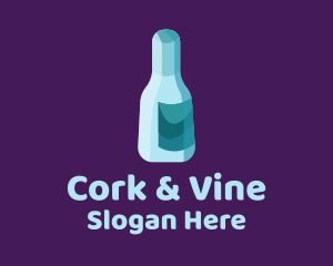 Blue Wine Bottle  logo design