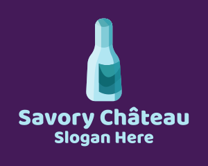 Blue Wine Bottle  logo design