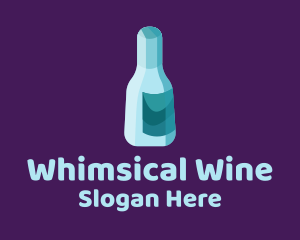 Blue Wine Bottle  logo design