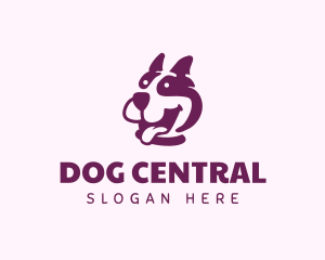 Happy Purple Dog logo design