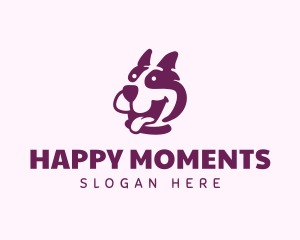 Happy Purple Dog logo design