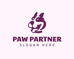 Happy Purple Dog logo design