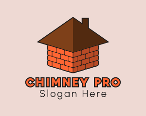 Brick House Chimney Roof logo design