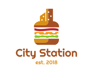 Burger Cheeseburger City logo design