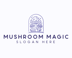 Organic Mushroom Fungi logo design