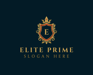 Luxury Crown Shield Crest logo design