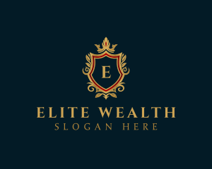 Luxury Crown Shield Crest logo design