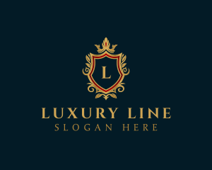 Luxury Crown Shield Crest logo design