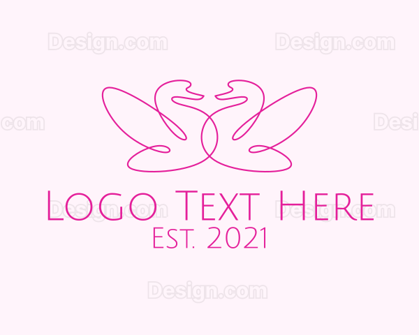 Pink Swan Couple Logo