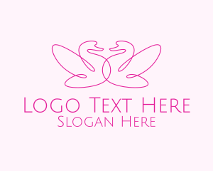 Pink Swan Couple  Logo