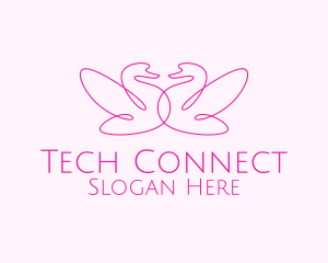 Pink Swan Couple  Logo