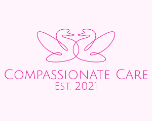 Pink Swan Couple  logo design