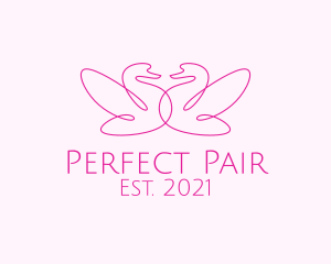 Pink Swan Couple  logo design