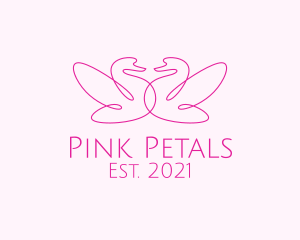 Pink Swan Couple  logo design