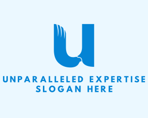 Blue Eagle Letter U logo design