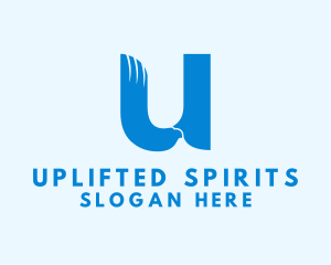 Blue Eagle Letter U logo design