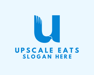 Blue Eagle Letter U logo design