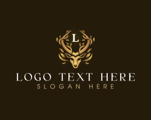 Elegant Antler Deer logo