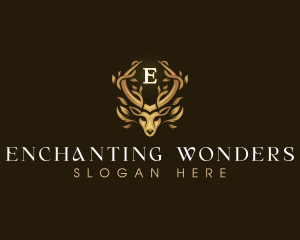 Elegant Antler Deer logo design