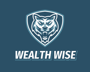 Wild Wolf Shield Gaming Logo