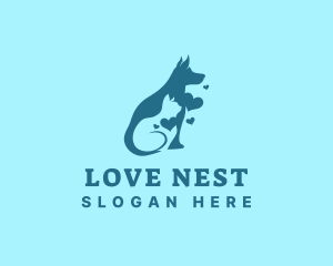 Dog Cat Animal Love logo design