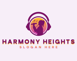 Female Singer Headset logo