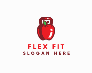 Apple Kettlebell Fitness Diet logo design