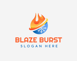 Fire Ice Snow Cooling logo design