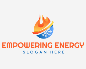 Fire Ice Snow Cooling logo design