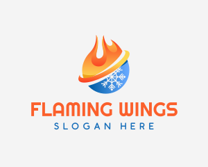 Fire Ice Snow Cooling logo design