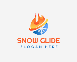 Fire Ice Snow Cooling logo design