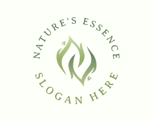 Organic Natural Leaf logo design