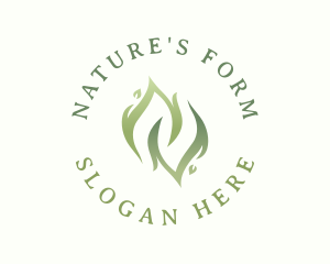 Organic Natural Leaf logo design