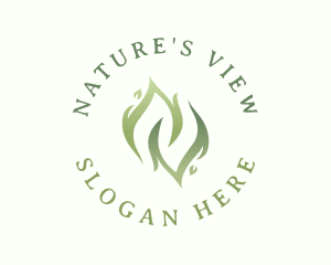 Organic Natural Leaf logo design