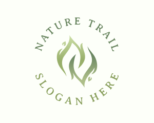 Organic Natural Leaf logo design