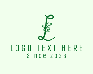 Natural Elegant Leaf Letter L logo