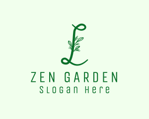 Natural Elegant Leaf Letter L Logo