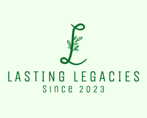 Natural Elegant Leaf Letter L logo design