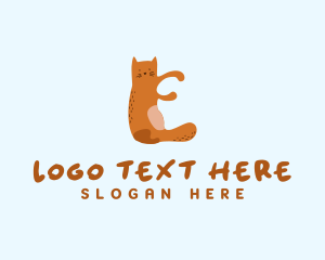 Playful Cat Letter E logo