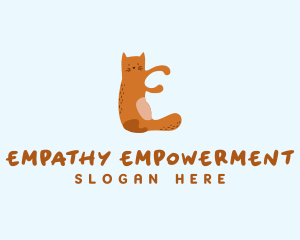 Playful Cat Letter E logo design